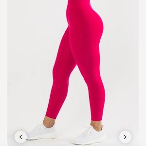 Alphalete pink amplify leggings and trinity bra set M